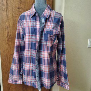 GIRL KRAZY Women's Blouse Size XL Plaid Blue/Red **Bundle 3 get 30%OFF**
